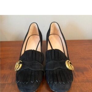 Gucci Marmont fringe pump